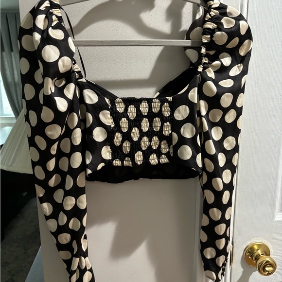 Mango polka dot long sleeve top - Picture 5 of 10